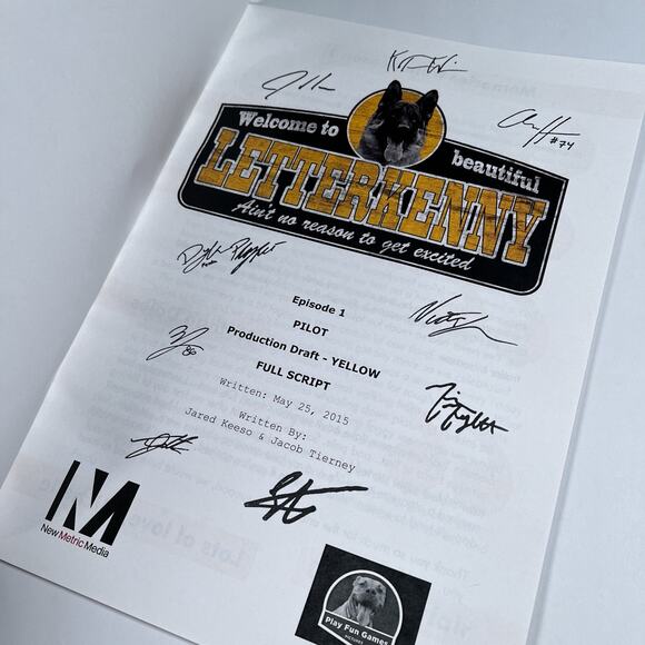 Letterkenny Reproduction Pilot Production Script w/ Facsimile Autographs - Picture 4 of 6
